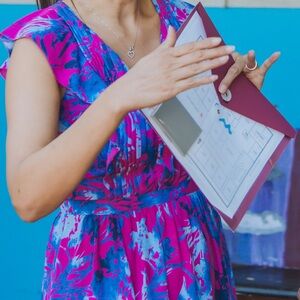 Floral Pink and Blue Banana Republic Dress sz 4